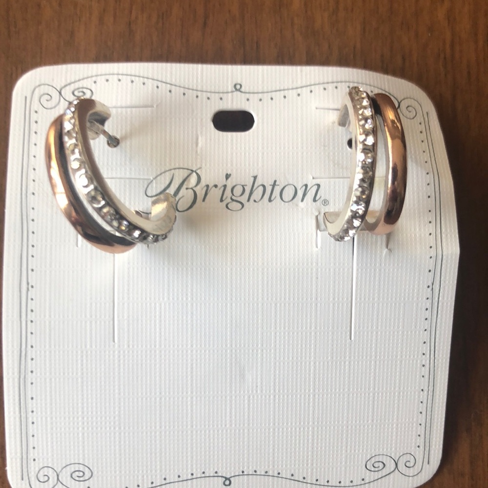 NWT Brighton Neptune’s Rings Post Hoop Earrings Gold